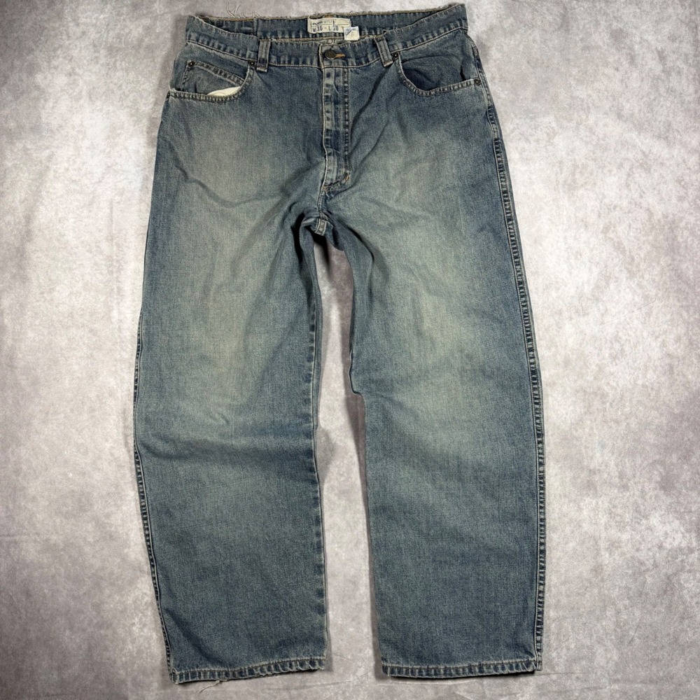 Vintage Pure Stuff Weathered Jeans Mens 36x30 Blue Baggy Wide Leg Denim 90s